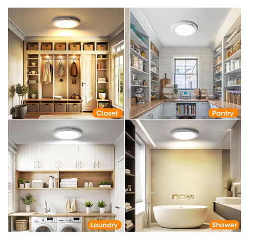 9" Rechargeable Motion Sensor Ceiling Light with Remote, Wireless LED Ceiling Light Battery Operated, No Wiring Battery Powered Ceiling Lights for Closet Shower Stairs Pantry Hallway, 3CCT - Yalz Store