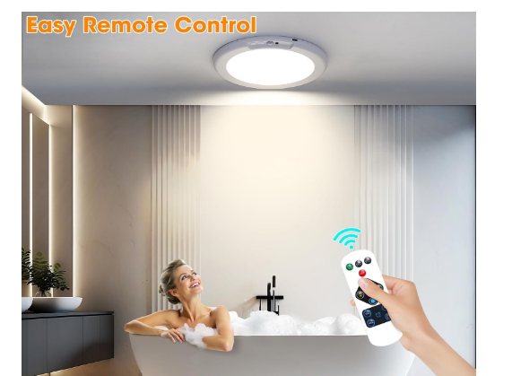 9" Rechargeable Motion Sensor Ceiling Light with Remote, Wireless LED Ceiling Light Battery Operated, No Wiring Battery Powered Ceiling Lights for Closet Shower Stairs Pantry Hallway, 3CCT - Yalz Store