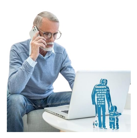 Acrylic Plaque Sign for Grandpa from Grandson, 5.1 x 3.2 inches, Sentimental Message Gift for Birthday, Christmas, Father's Day - Yalz Store