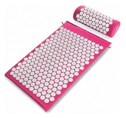 Acupressure Mat and Pillow Set,L Size, Back and Neck Pain Relief, Pink - Yalz Store