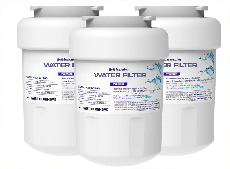 Refrigerator Water Filter Replacement – MWF Compatible Water Filter Cartridge, NSF Certified Premium Filtration, Easy Install, Reduces Chlorine & Odor, Pack of 3 - Yalz Store