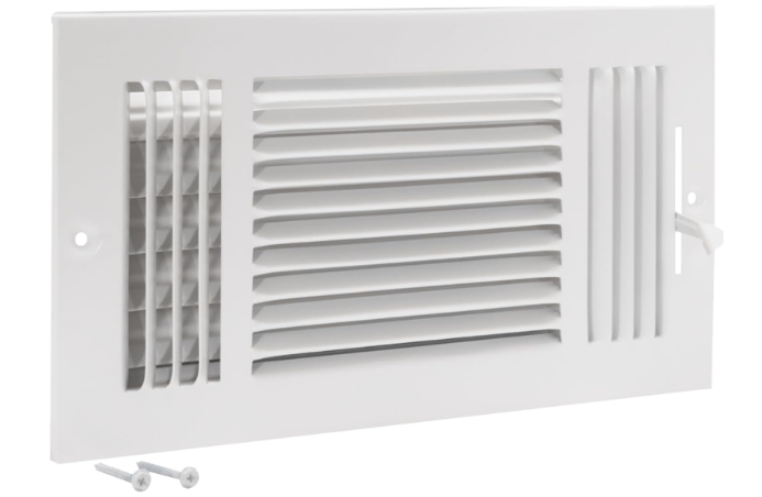 Air Vent Cover 12 x 6 Inch – Three-Way HVAC Register for Wall or Ceiling, Steel Construction, White - Yalz Store