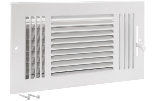 Air Vent Cover 12 x 6 Inch – Three-Way HVAC Register for Wall or Ceiling, Steel Construction, White - Yalz Store