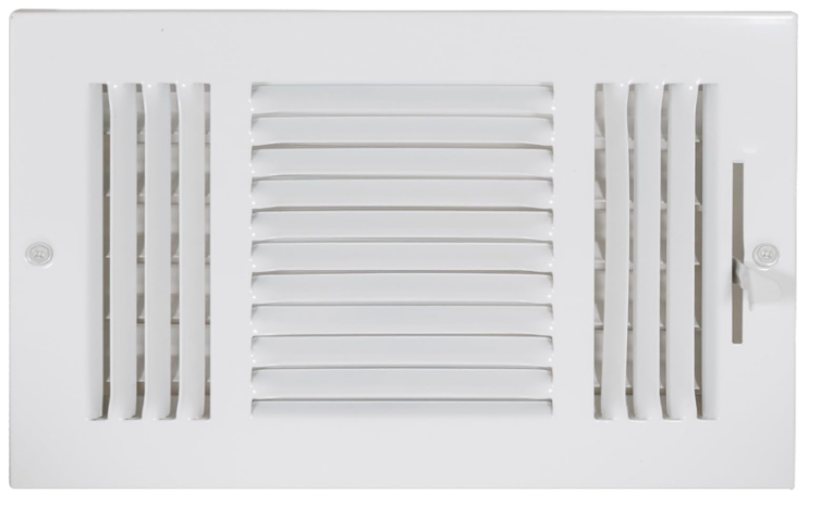 Air Vent Cover 10 x 6 Inch – Three-Way HVAC Register for Wall or Ceiling, Steel Construction, White - Yalz Store