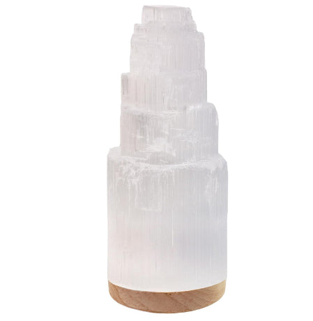 Healing Selenite Crystal Lamp – Hand-Carved Moroccan Stone Light with Dimmer for Energy Cleansing & Home Decor - Yalz Store