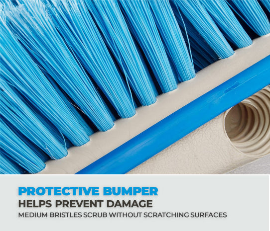 Premium 8 Inch Wash Brush Head – Medium Bristles, Bumper Guard, Dual Pole Compatibility - Yalz Store