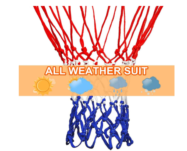 Heavy Duty Basketball Net Replacement, All-Weather Thick Nylon Net with 12 Loops, Weather-Resistant Indoor & Outdoor Basketball Hoop Net, 21 Inch - Yalz Store