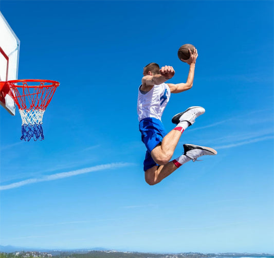 Heavy Duty Basketball Net Replacement, All-Weather Thick Nylon Net with 12 Loops, Weather-Resistant Indoor & Outdoor Basketball Hoop Net, 21 Inch