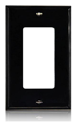 Decorator Light Switch or Outlet Wall Plate, Faith Design 1-Gang Wallplate, Unbreakable Polycarbonate Thermoplastic, UL Listed, Black - Yalz Store