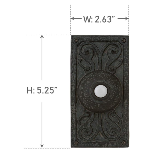 Surface Mount Push Button Switch, Decorative Push Button Control, Dark Black Finish, PB3037-WB Style - Yalz Store