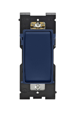3-Way Decorator Light Switch, 15 Amp 120/277V Rocker Switch for Multi-Location Control, Renu Style Wall Switch, Rich Navy - Yalz Store
