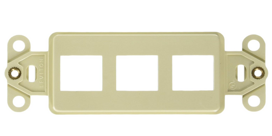 Decora 3-Port Keystone Insert, Modular Wall Plate Insert for Data, Audio & Video Connections, Ivory - Yalz Store