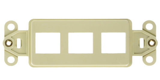 Decora 3-Port Keystone Insert, Modular Wall Plate Insert for Data, Audio & Video Connections, Ivory