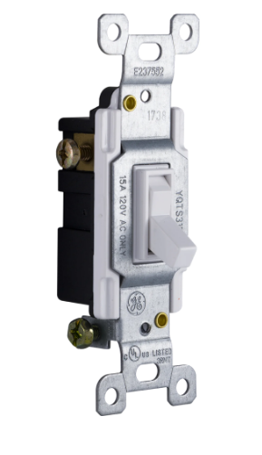 Single Pole Toggle Light Switch, 15 Amp 120V AC On/Off Wall Switch, Standard Size, Residential & Commercial Use, White - Yalz Store