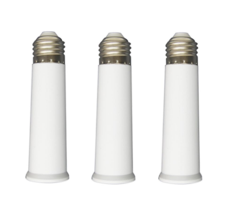 E26 Light Bulb Socket Extender, Standard Medium Base E26 Extension Adapter, 4.72-Inch Lamp Holder Extension, Flame-Retardant Material, Easy Install, White (3 Pack) - Yalz Store