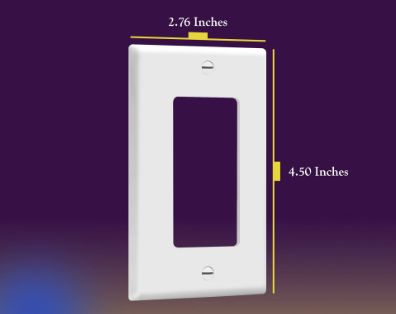 Screwless Decorator Wall Plate, 1-Gang GFCI/Decorator Outlet Cover, Polycarbonate Thermoplastic, White, 10 Pack - Yalz Store