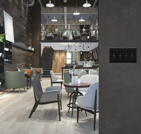 Quad Toggle Light Switch Wall Plate, 4-Gang Standard Size, Unbreakable Polycarbonate Thermoplastic, Gloss Finish, Black - Yalz Store