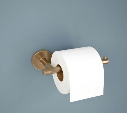 Trinsic Style Toilet Paper Holder, Champagne Bronze Finish, Single Post Wall Mounted Tissue Roll Holder for Bathroom Organization (1-Pack) - Yalz Store