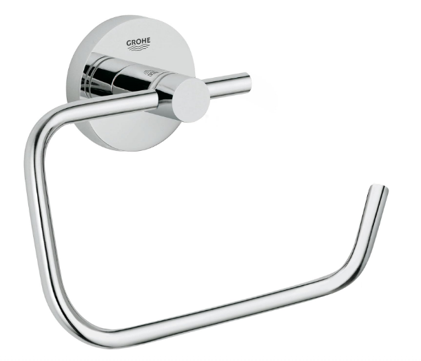 Essentials Toilet Paper Holder, Wall Mounted Bathroom Tissue Roll Holder, Single Post Design, Durable Metal, Modern Bathroom Accessory - Yalz Store