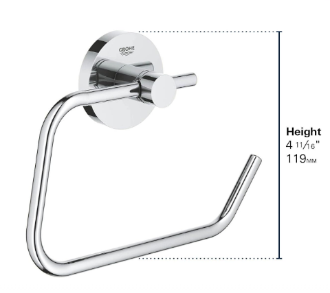 Essentials Toilet Paper Holder, Wall Mounted Bathroom Tissue Roll Holder, Single Post Design, Durable Metal, Modern Bathroom Accessory - Yalz Store