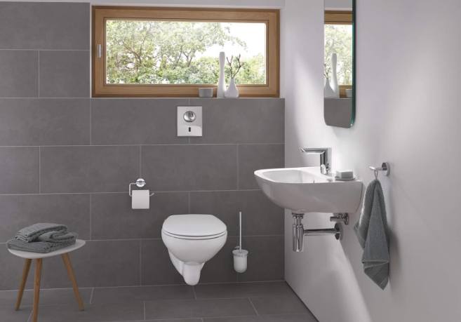 Essentials Toilet Paper Holder, Wall Mounted Bathroom Tissue Roll Holder, Single Post Design, Durable Metal, Modern Bathroom Accessory - Yalz Store