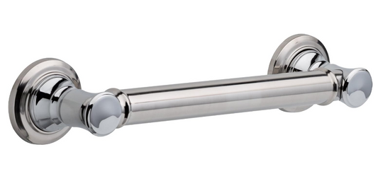 Traditional Grab Bar, 12-Inch, Chrome Finish, Wall-Mounted Bathroom Safety Handle for Shower & Tub Support - Yalz Store