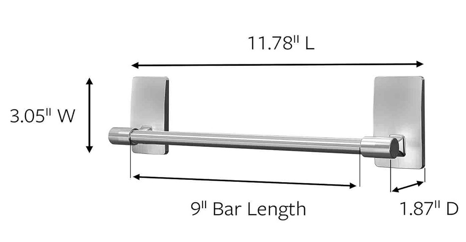 Command Towel Holder, Satin Nickel Finish, Damage-Free Wall Mounted Towel Hook for Bathroom & Kitchen - Yalz Store