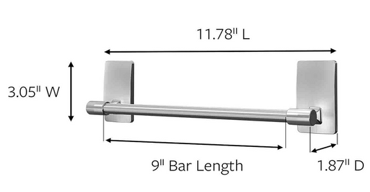 Command Towel Holder, Satin Nickel Finish, Damage-Free Wall Mounted Towel Hook for Bathroom & Kitchen - Yalz Store