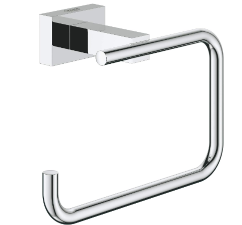 Cube Toilet Paper Holder, StarLight Chrome Finish, Wall Mounted Bathroom Tissue Roll Holder, Modern Square Design - Yalz Store