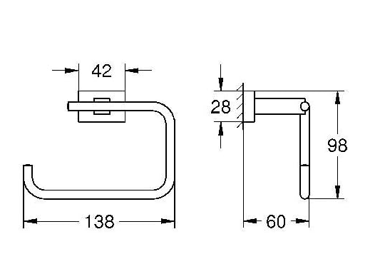 Cube Toilet Paper Holder, StarLight Chrome Finish, Wall Mounted Bathroom Tissue Roll Holder, Modern Square Design - Yalz Store