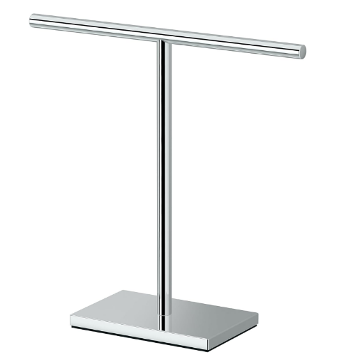 Modern Freestanding Countertop Towel Holder, Rectangle Base T-Shape Hand Towel Rack, Chrome Finish, 10.5" W x 11.13" H for Bathroom & Kitchen - Yalz Store