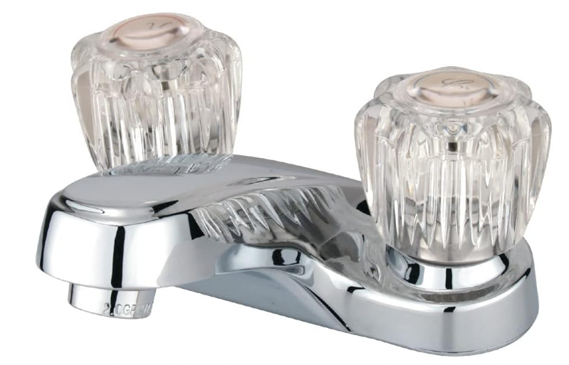 4-Inch Centerset Bathroom Faucet with Twin Acrylic Handles, Chrome Finish, Without Pop-Up Drain - Yalz Store