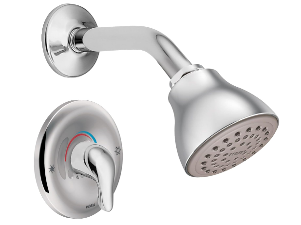 Chrome Single-Function Eco-Performance Shower Trim Kit with Showerhead & Lever Handle, Wall Mounted, Valve Required - Yalz Store