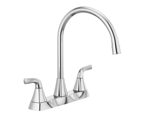 Widespread Kitchen Faucet, 1.5 GPM Flow Rate, Polished Chrome Finish, Dual Handle Design, High-Arc Spout for Kitchen Sink - Yalz Store