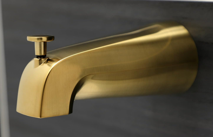 Tub and Shower Faucet Set, Polished Brass Finish, Wall Mounted Bathroom Fixture with Lever Handle - Yalz Store