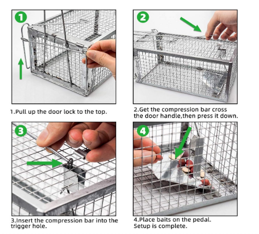 Humane Live Animal Cage Trap for Rats, Mice, Chipmunks, Voles & Hamsters, Catch and Release Rodent Trap, Medium Size 12" x 6.5" x 5", 1 Pack - Yalz Store