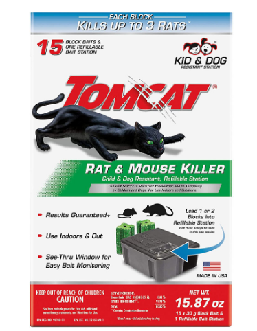 Rat & Mouse Killer Refillable Bait Station, Child & Dog Resistant, Tamper-Resistant Indoor & Outdoor Rodent Control with Clear Monitoring Window, 1 Station & 15 Bait Blocks - Yalz Store