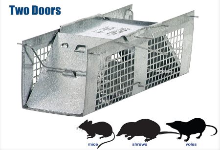 Small 2-Door Humane Live Animal Trap for Moles, Rodents, Shrews, Mice & Voles, Catch and Release Live Catch Mouse Trap
