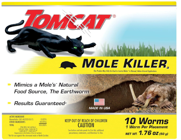 Mole Killer Ready-to-Use Worm Bait Strips, Earthworm Mimic Bait, Kills Moles in One Feeding, 10 Pack