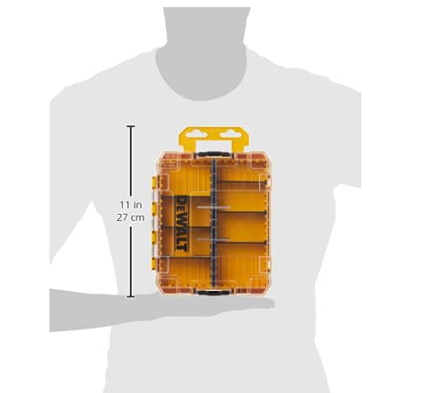 Tool Box Tough Case Organizer,Medium Portable Storage Case with 8 Compartments for Small Tools, Parts & Accessories