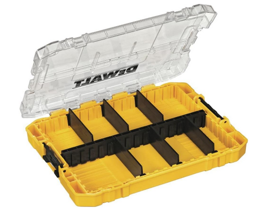 Tool Box Tough Case Organizer,Medium Portable Storage Case with 8 Compartments for Small Tools, Parts & Accessories