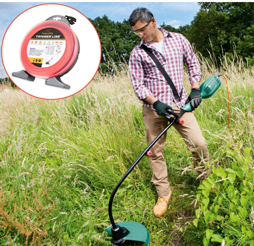 1-Pound Commercial Square String Trimmer Line Donut, .080-Inch x 557-Ft Heavy-Duty Weed Eater Line with Bonus Line Cutter, Orange