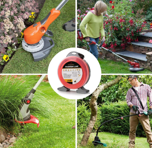 1-Pound Commercial Square String Trimmer Line Donut, .080-Inch x 557-Ft Heavy-Duty Weed Eater Line with Bonus Line Cutter, Orange