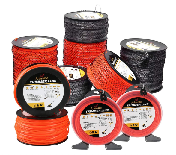 1-Pound Commercial Square String Trimmer Line Donut, .080-Inch x 557-Ft Heavy-Duty Weed Eater Line with Bonus Line Cutter, Orange