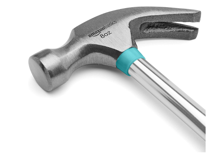 8 oz Claw Hammer, Lightweight Steel Hammer with Turquoise Handle for Home Repair & DIY Projects
