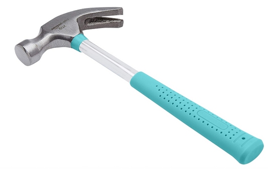 8 oz Claw Hammer, Lightweight Steel Hammer with Turquoise Handle for Home Repair & DIY Projects