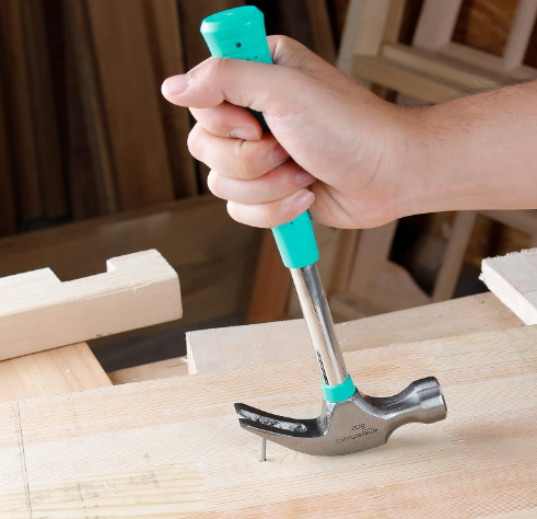 8 oz Claw Hammer, Lightweight Steel Hammer with Turquoise Handle for Home Repair & DIY Projects