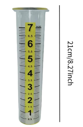 Clear Rain Gauge with Bracket, Easy-to-Read Precipitation Measurement Tube for Yard, Garden & Courtyard