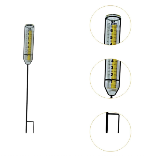 Clear Rain Gauge with Bracket, Easy-to-Read Precipitation Measurement Tube for Yard, Garden & Courtyard