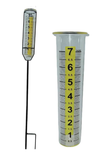 Clear Rain Gauge with Bracket, Easy-to-Read Precipitation Measurement Tube for Yard, Garden & Courtyard